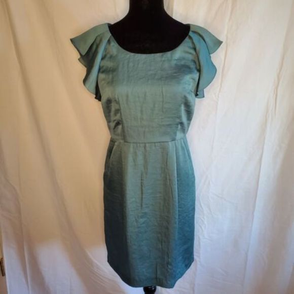 Ann Taylor LOFT Lot of 2 Silk Dresses Size 4 Green Brown - Picture 2 of 12